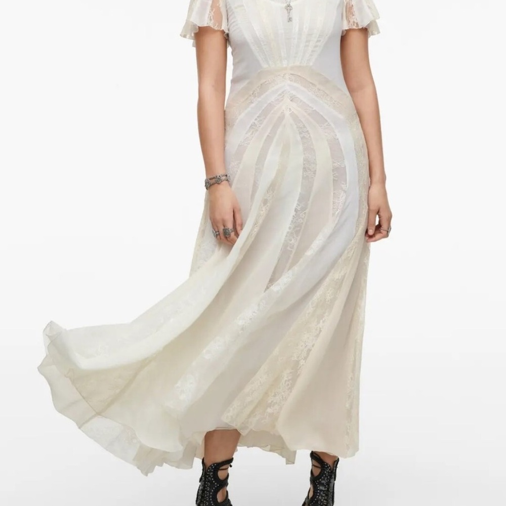 Zara $300 Limited Edition White Lace Maxi Dress Size XS New Rare - Picture 7 of 7